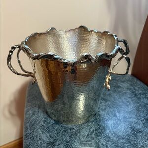 Mid-Century Modern Large Silver Plated Wine Ice Bucket by Michael Aram